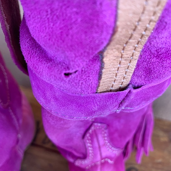 Manas Lea Foscati Distressed Purple Boots - Picture 7 of 14